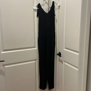 RIBBED TIE STRAP BLACK JUMPER